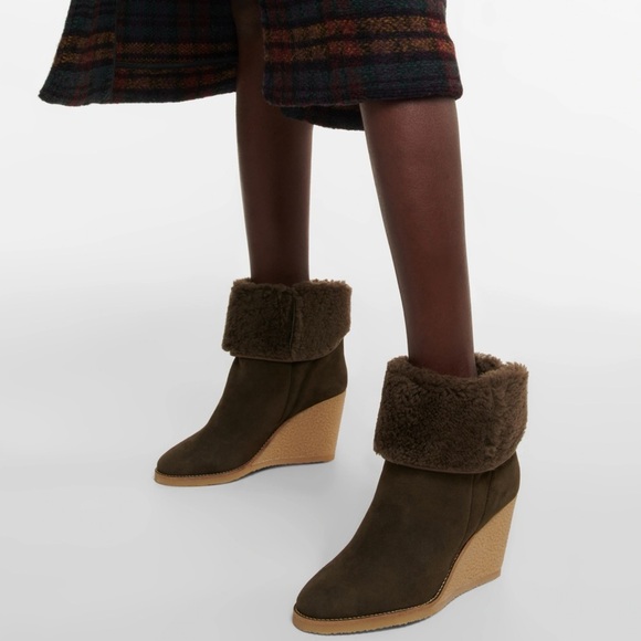 BNIB Isabel marant totam shearling bootie wedge boot - Picture 4 of 9